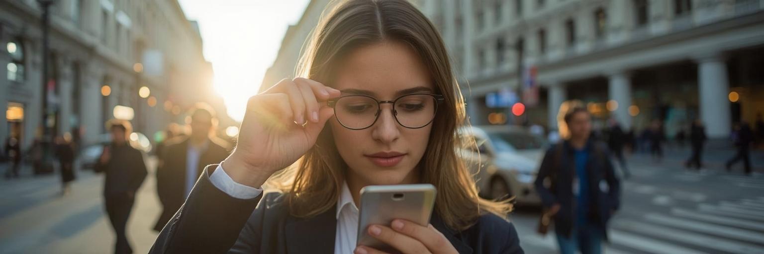 Illustration d’une personne utilisant des verres progressifs pour lire et voir de loin